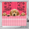 Golden Retriever Dog Print Shower Curtain