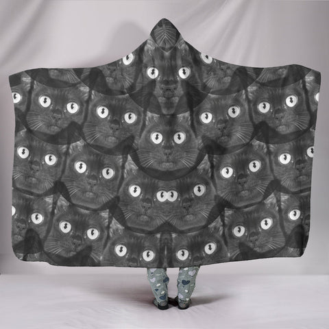 Cats Eyes Print Hooded Blanket