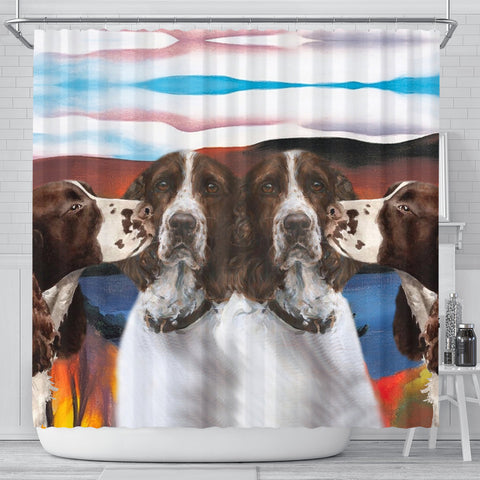 English Springer Spaniel Print Shower Curtain