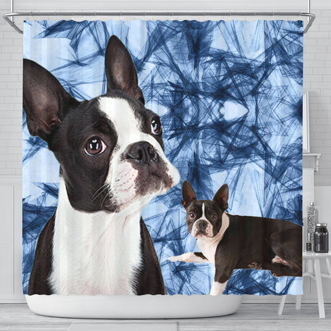 Boston Terrier Print Shower Curtain