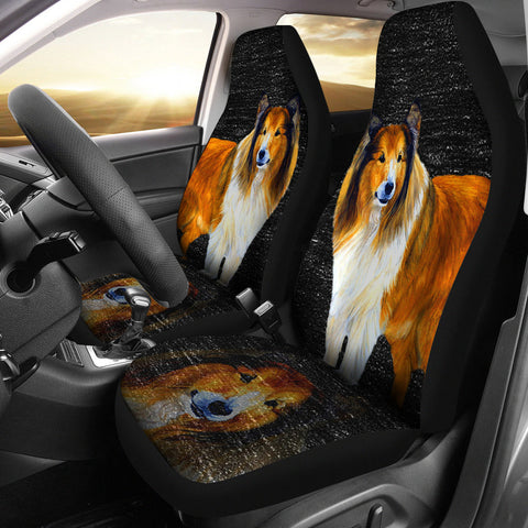 Rough Collie Dog Print Car Seat Covers