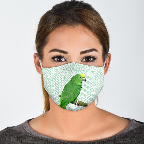 Yellow Headed Parrot Print Face Mask