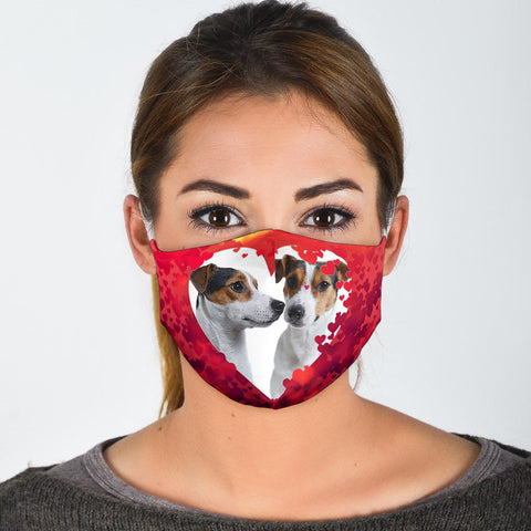 Jack Russell Terrier On Pink Print Face Mask