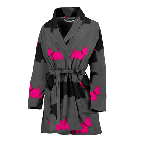 Scottish Terrier Print Women's Bath Robe