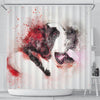 St. Bernard Dog Watercolor Art Print Shower Curtains