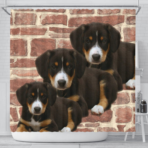 Cute Entlebucher Mountain Dog Print Shower Curtains