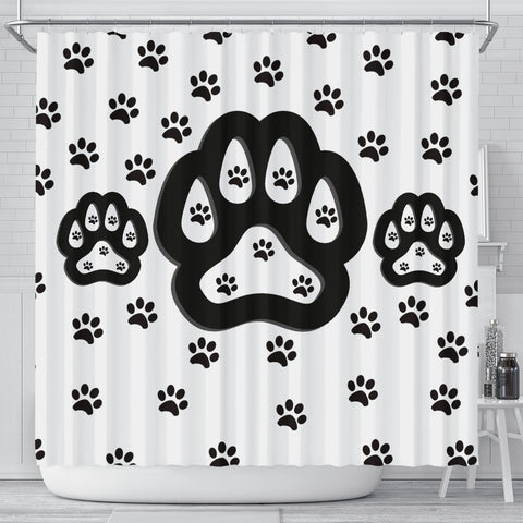 Dog Paws Print Shower Curtain