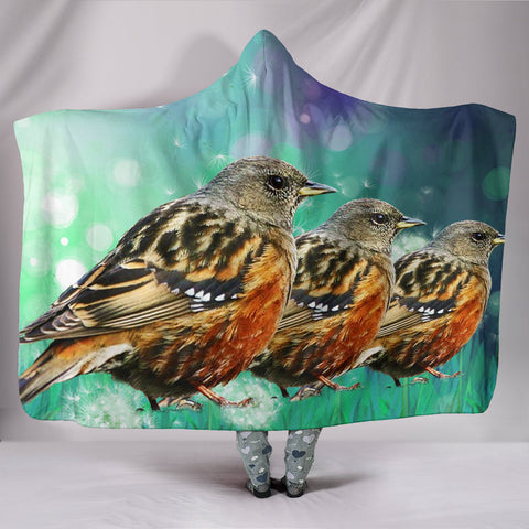 Accentor Bird Print Hooded Blanket