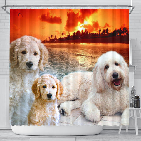 Goldendoodle Print Shower Curtains