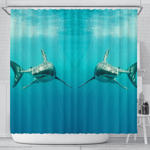 Shark Fish Print Shower Curtains