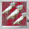 Umbrella Cockatoo Parrot Print Shower Curtains