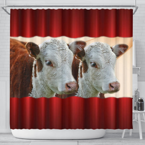 Hereford Cattle (Cow) Print Shower Curtain