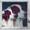 Brittany Dog Art Print Shower Curtains