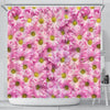 Pink Daisy Flower Print Shower Curtains