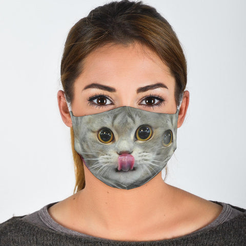 Scottish Fold Cat Face Print Face Mask