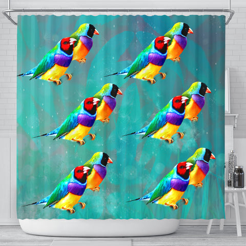 Gouldian Finch Bird Print Shower Curtains