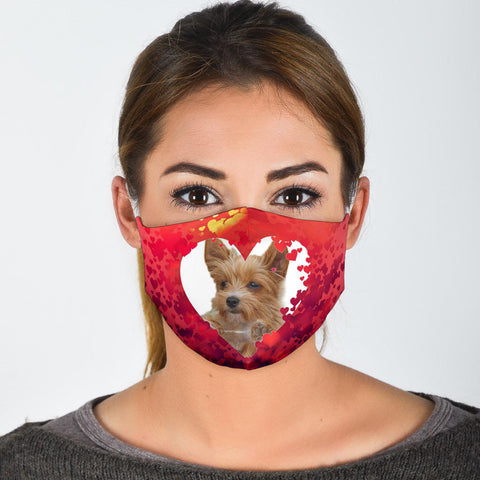 Australian Terrier On Heart Print Face Mask