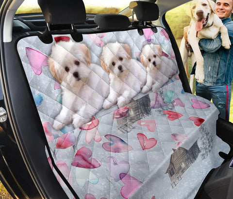 Maltese On Heart Print Pet Seat Covers- Limited Edition