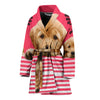 Cute Golden Retriever Dog Print Women's Bath Robe