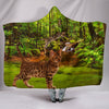 Bengal Cat Print Hooded Blanket