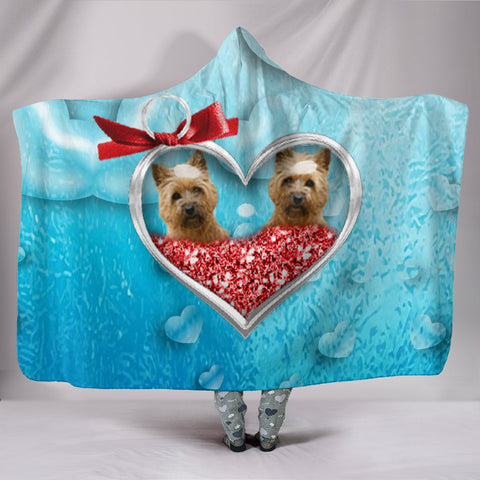 Cairn Terrier In Heart Print Hooded Blanket