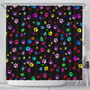 Colorful Dog Paws Print Shower Curtains