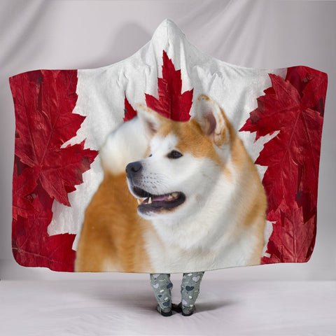 Cute Akita Dog Print Hooded Blanket