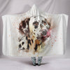 Dalmatian Dog Watercolor Art Print Hooded Blanket