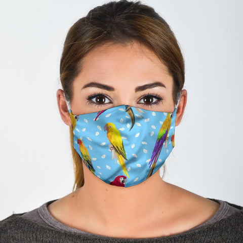 Cute Parrots Patterns Print Face Mask