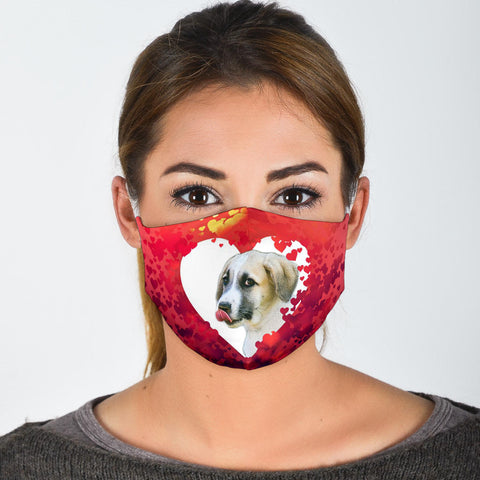 Anatolian Shepherd On Heart Print Face Mask