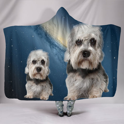 Dandie Dinmont Terrier Print Hooded Blanket