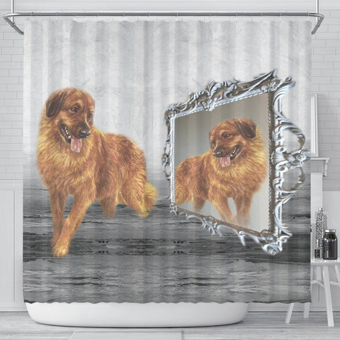 Leonberger Dog Print Shower Curtain