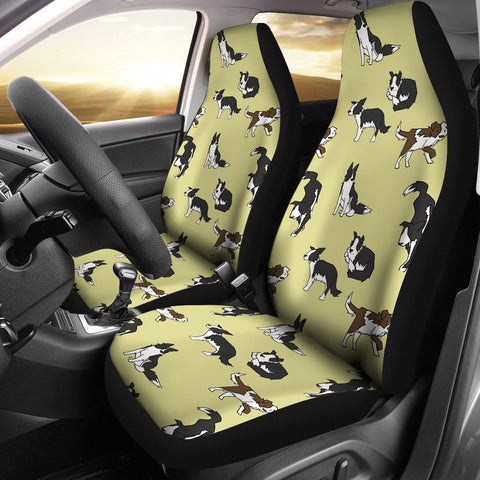 Amazing Border Collie Pattern Print Car Seat Covers