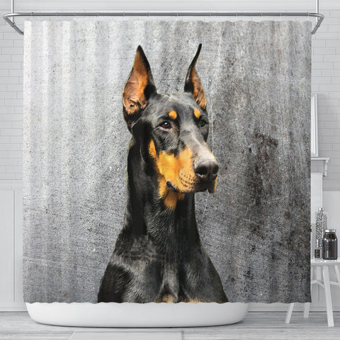 Doberman Pinscher Print Shower Curtains