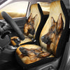 German Shepherd On Yellow Print Car Seat Covers