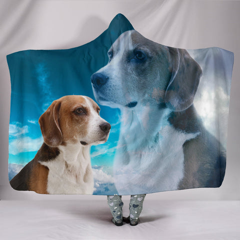 Cute English Foxhound Print Hooded Blanket