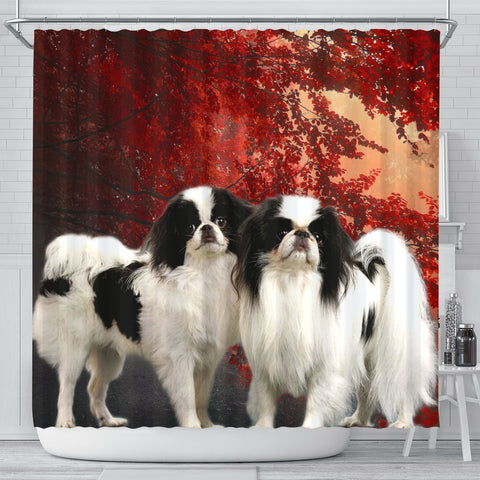 Japanese Chin Print Shower Curtains