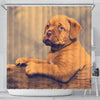 Dogue De Bordeaux (Bordeaux Mastiff) Puppy Print Shower Curtains