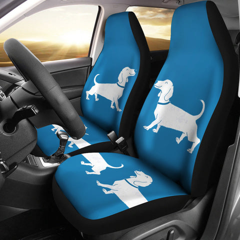 Cute Dachshund Dog Print Car Seat Covers