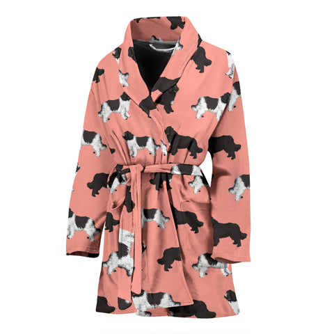 Newfoundland Dog Pattern Print Women's Bath Robe