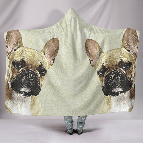 French Bulldog Print Hooded Blanket