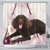 American Water Spaniel Print Shower Curtains