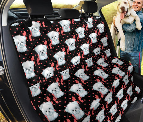 Maltese Dog Heart Pattern Print Pet Seat covers