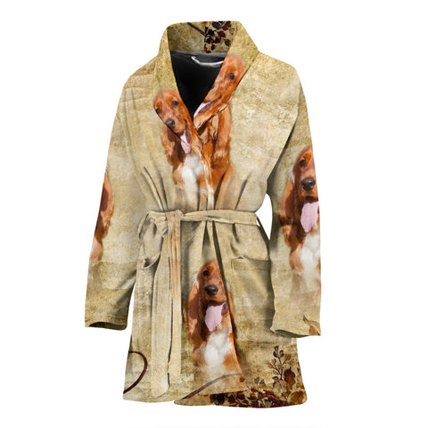 Cute Cocker Spaniel Print Women's Bath Robe