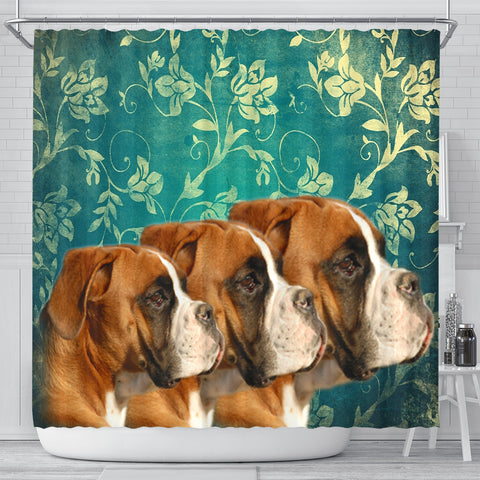 Lovely Boxer Dog Print Shower Curtains