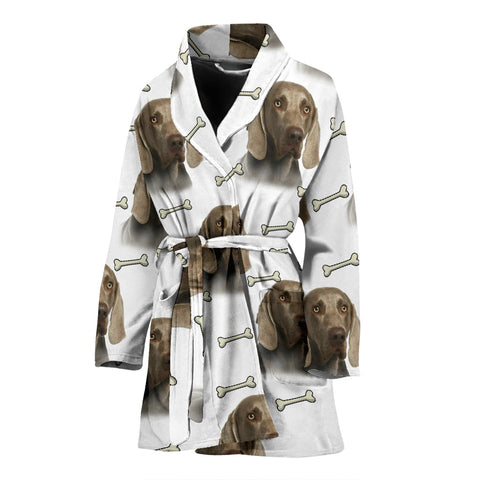 Weimaraner Dog Patterns Print Women's Bath Robe