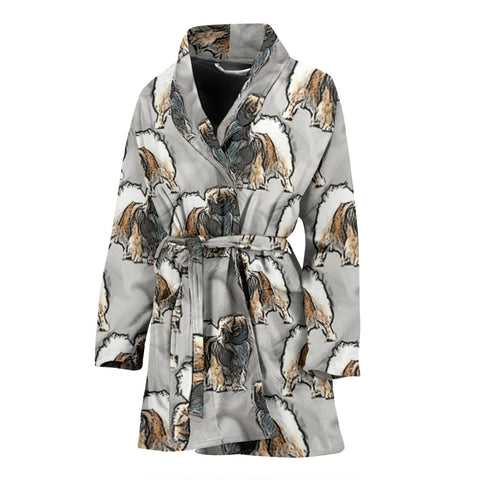 Tibetan Spaniel Dog Print Women's Bath Robe