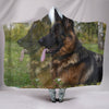 German Shepherd Dog Print Hooded Blanket