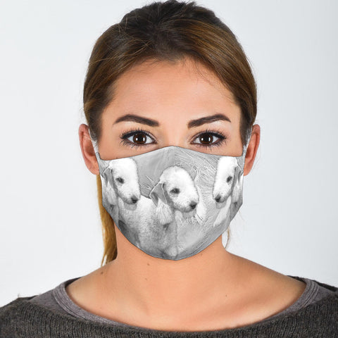 Cute Bedlington Terrier Print Face Mask