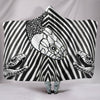 Black & White Snake Print Hooded Blanket